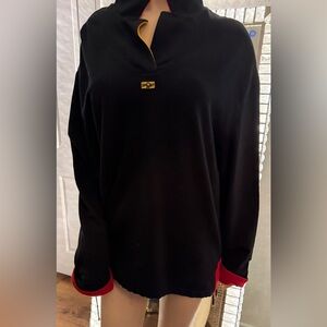St John Sport by Marie Grey Black Pullover with Yellow Trim